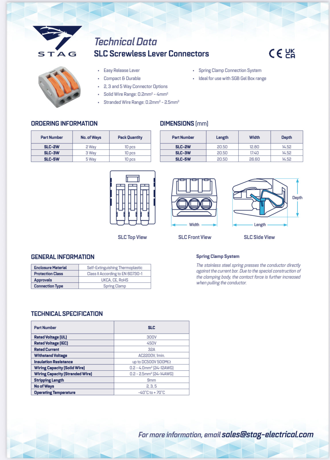 SLC-2W - 2 Way Lever Connector - Bag of 10