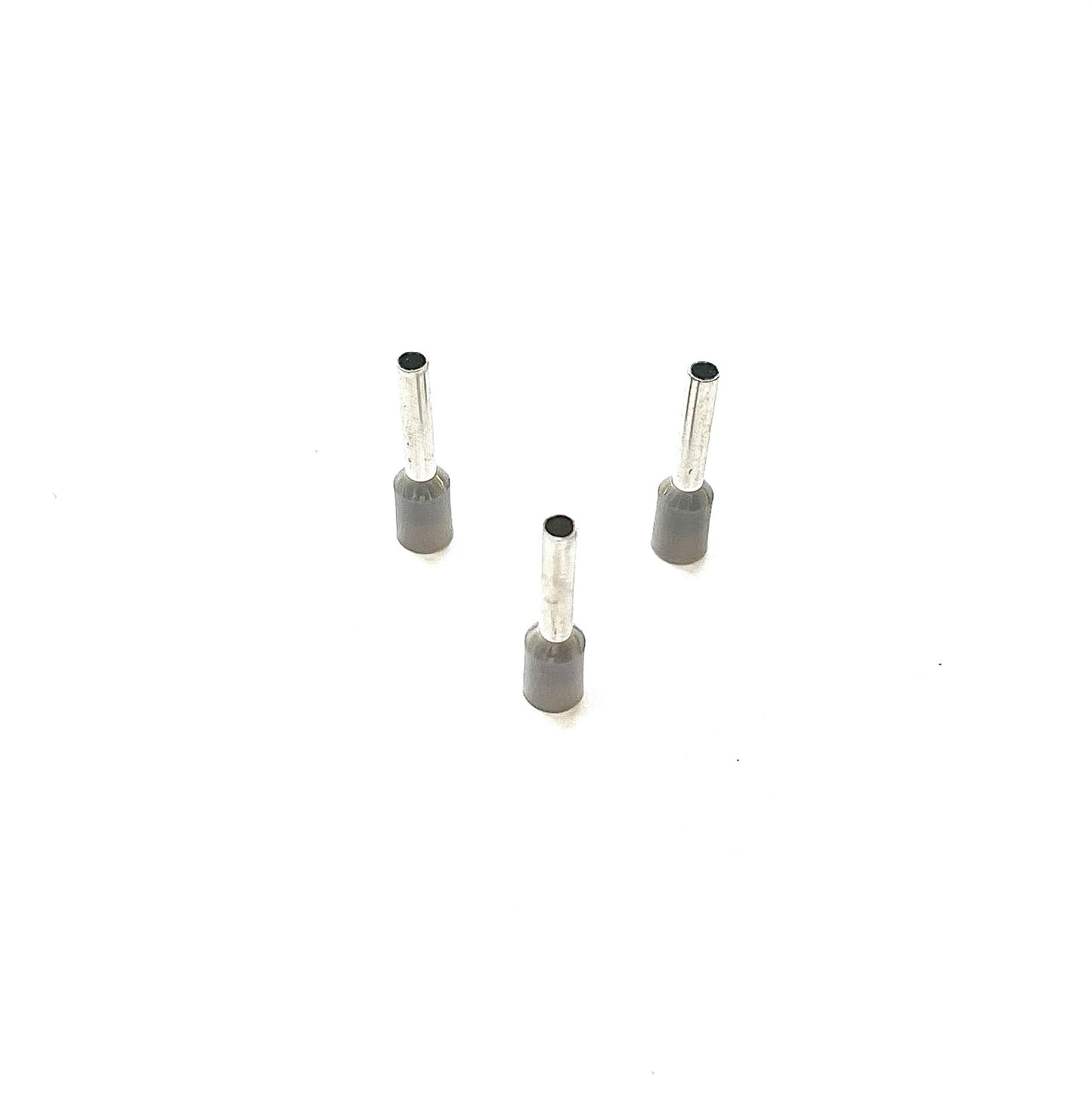 2.5mm Extra Long Pin Insulated Bootlace Ferrule (French) - Grey - Pack of 100