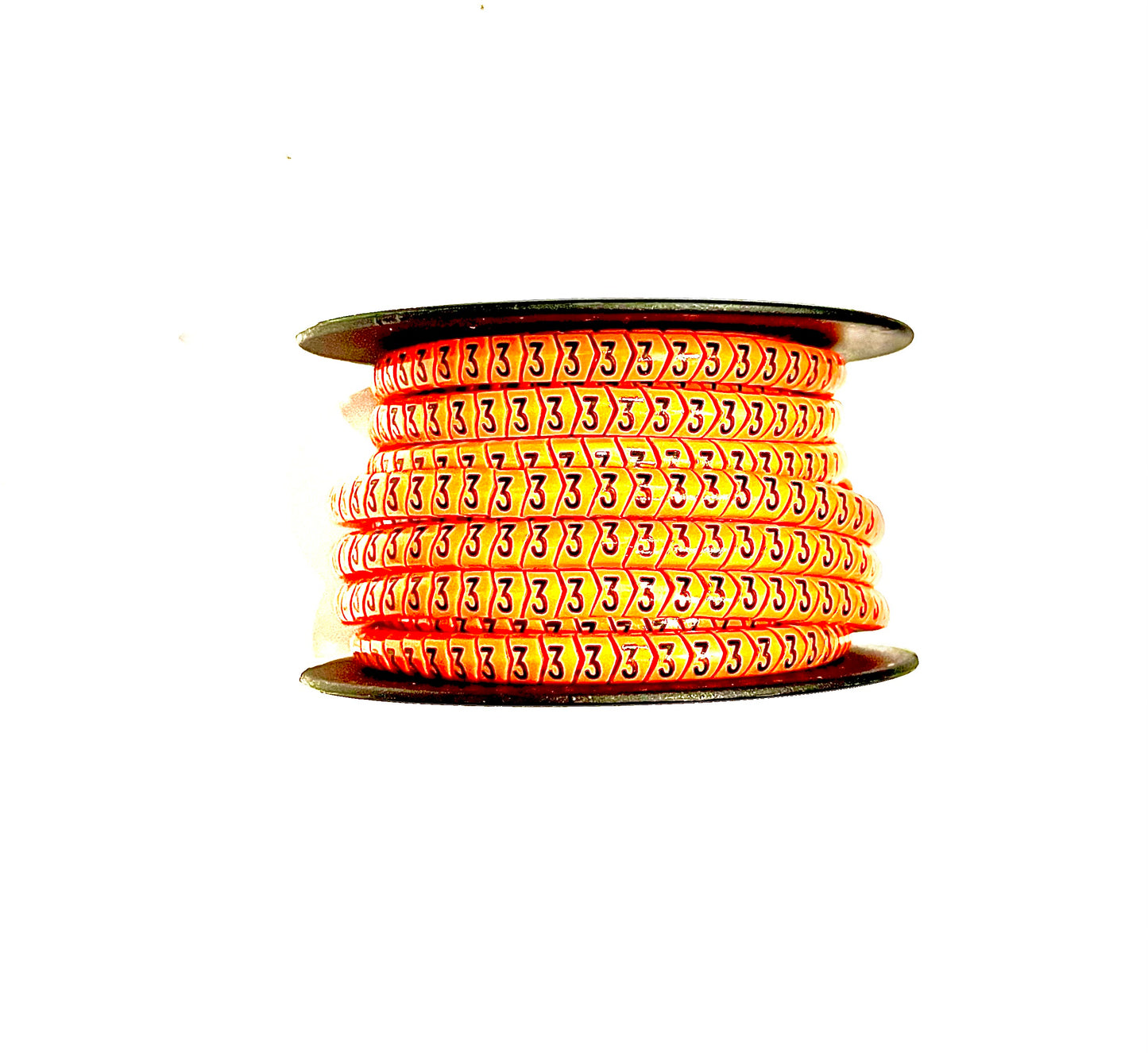 Partex - Colour Coded Cable Marker - Number 3 - Orange - Reel of 1000
