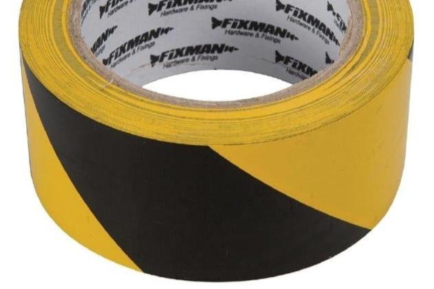 Barrier Tape - Black and Yellow - 50mm x 33m Roll