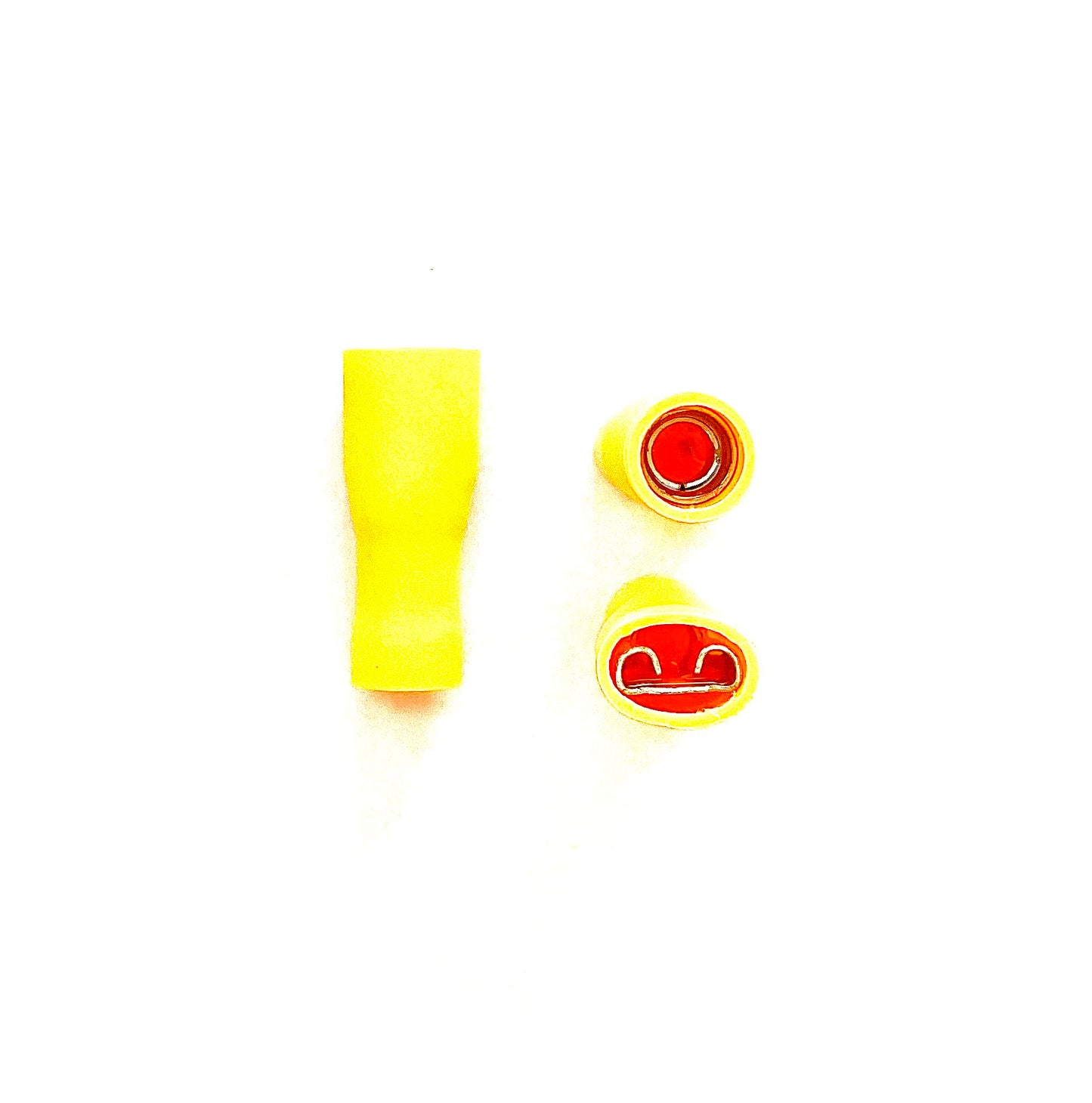 Fully Insulated Female Push - Yellow - 4-6mm Cable - 6.3mm - Pack of 100