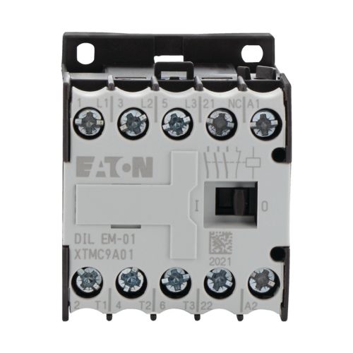 Eaton Moeller® series DILEM Contactor, 48 V 50 Hz, 3 pole, 380 V 400 V, 4 kW, Contacts N/C = Normally closed= 1 NC, Screw terminals, AC operation