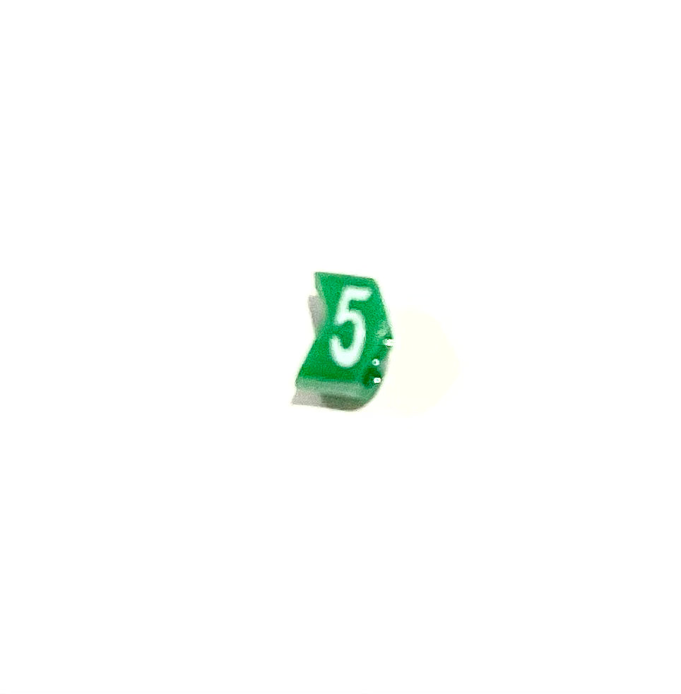 Bag of 200 - Colour Coded Cable Marker - Number 5 - Green