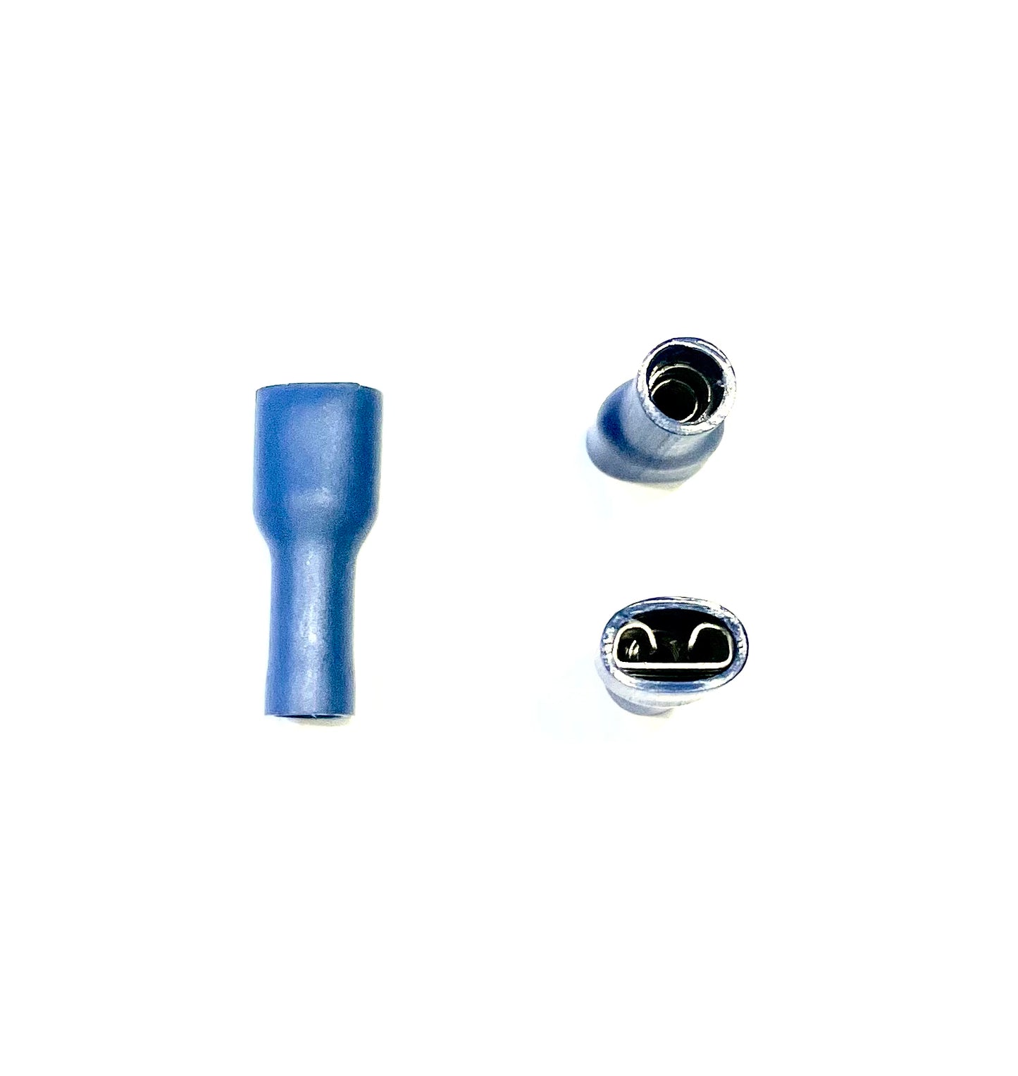 Fully Insulated Female Push - Blue - 1.5-2.5mm Cable - 6.3mm - Pack of 100