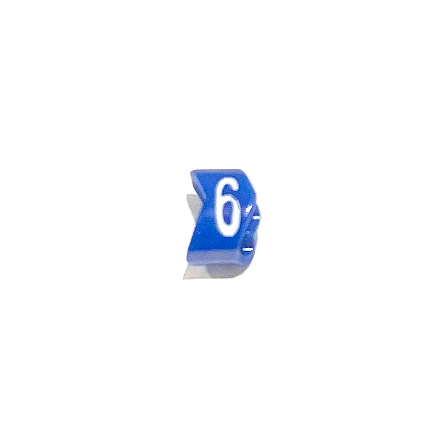 Bag of 200 - Colour Coded Cable Marker - Number 6 - Blue
