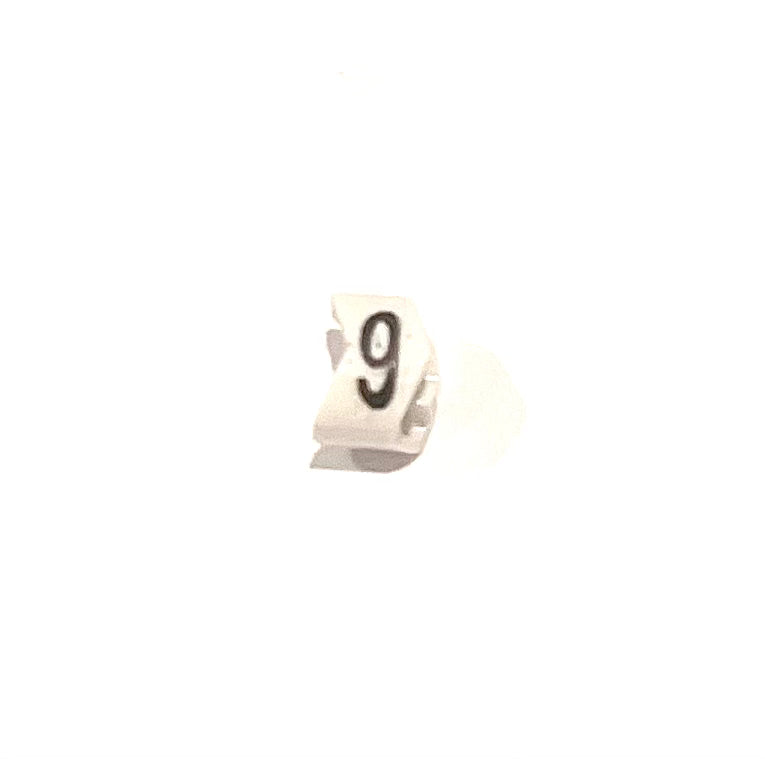 Bag of 200 - Colour Coded Cable Marker - Number 9 - White
