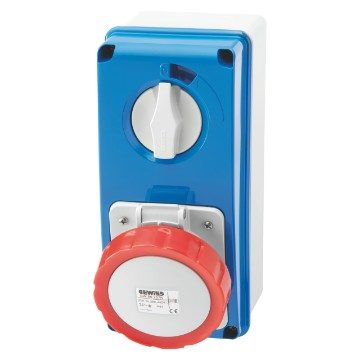 GW66220N - Vertical Fixed Socket Outlet - 3P+N+E 32A 346-415V - 50-60HZ - IP67