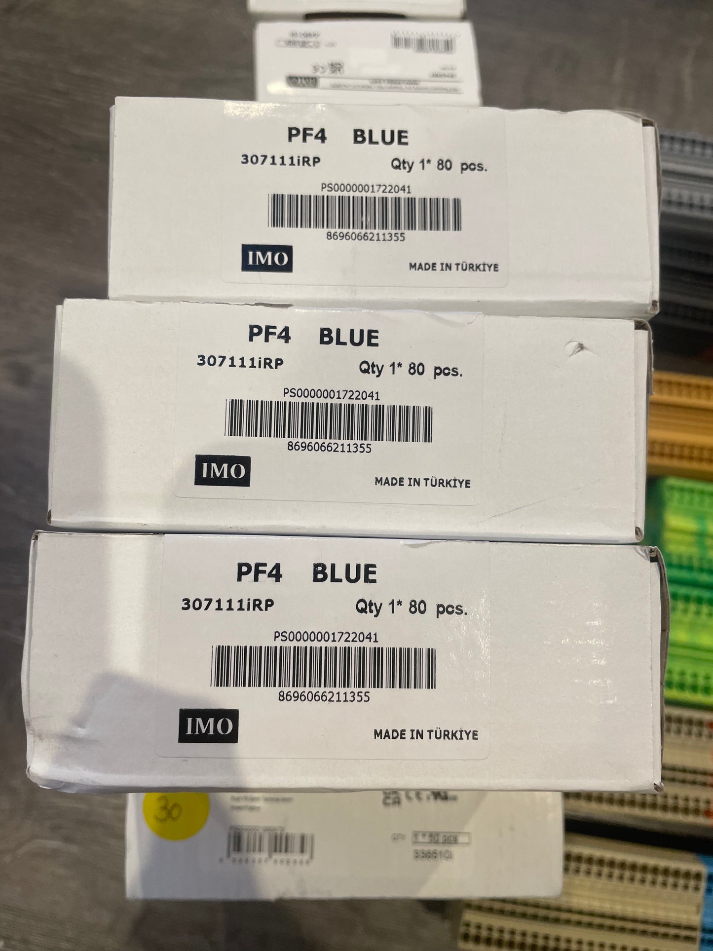 JOB LOT - IMO PUSH FIT DIN TERMINALS - VARIOUS COLOURS AND SIZES