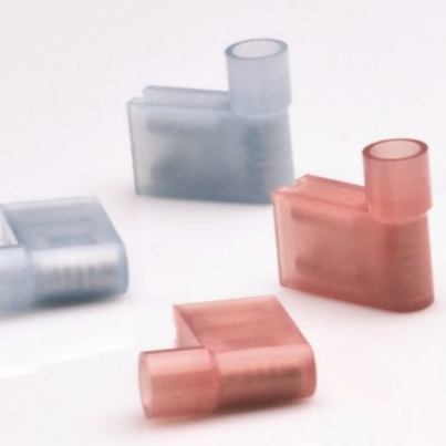 Right Angle Female Connector - Blue - 1.5-2.5mm cable - 6.3mm - Pack of 100