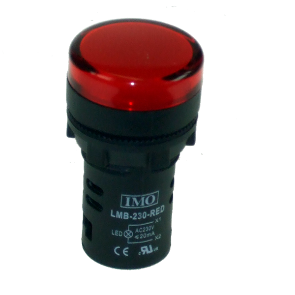 LMB-XX-RED - Red 22mm IMO Pilot Light - Various Voltages