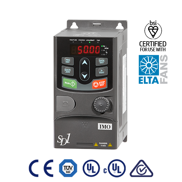 IMO - SD1-2.5A-21 - 0.4kW - 2.5A - Single Phase - 230V - IP20 - Variable Speed Drive