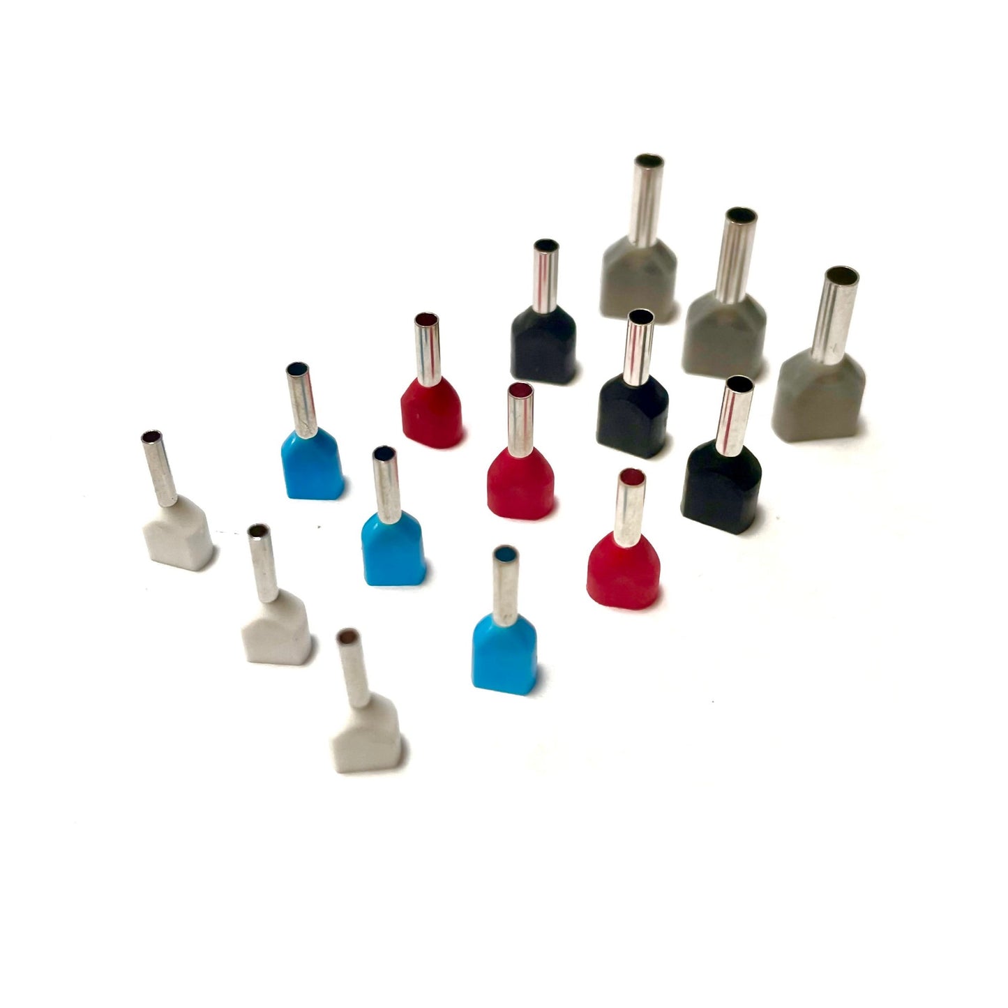 0.75mm Twin Entry Insulated Bootlace Ferrule - Blue - Pack of 100