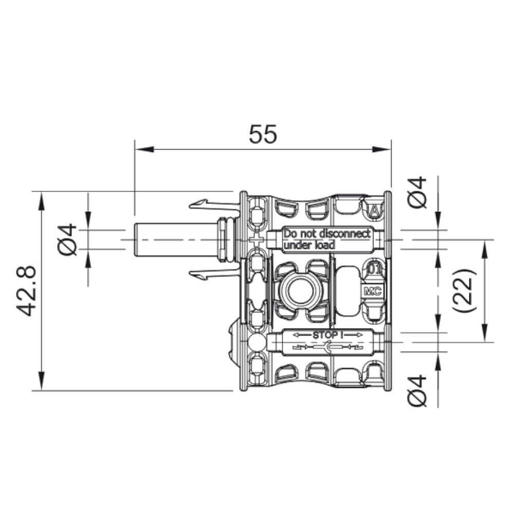 Staubli - MC4 Evo 2 Branch Connector - 4-6mm² - Male