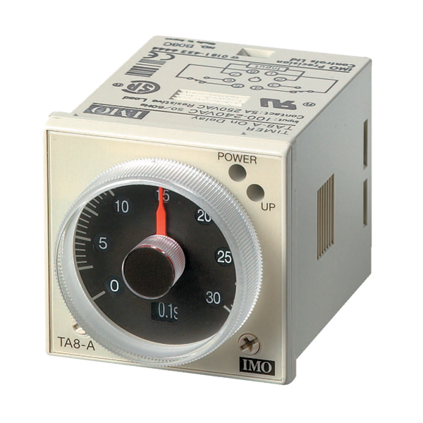 Panel Mount Timer 0.05s-60hr,, Double Pole CO 5A, 8 Pin