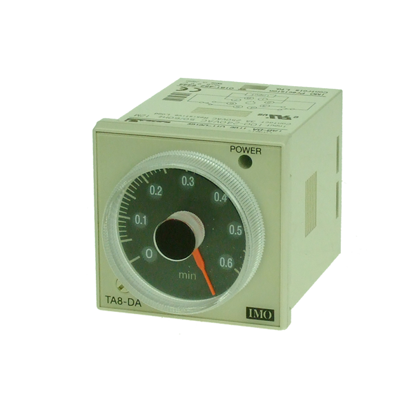 Panel Mount Timer 0.06m-12m,, Double Pole CO 5A, 8 Pin