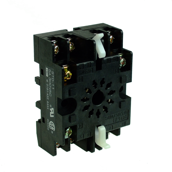 Relay Socket (Base) + Clip, Din Rail Mount, 11 Pin