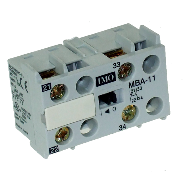 IMO MBA-20 Auxiliary Contact Block For, MB09/12, 2 Normally Open