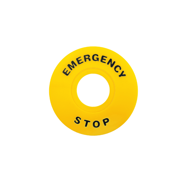 IMO PBS5-ESD60EN Push Button Yellow Disc, Emergency Stop Label