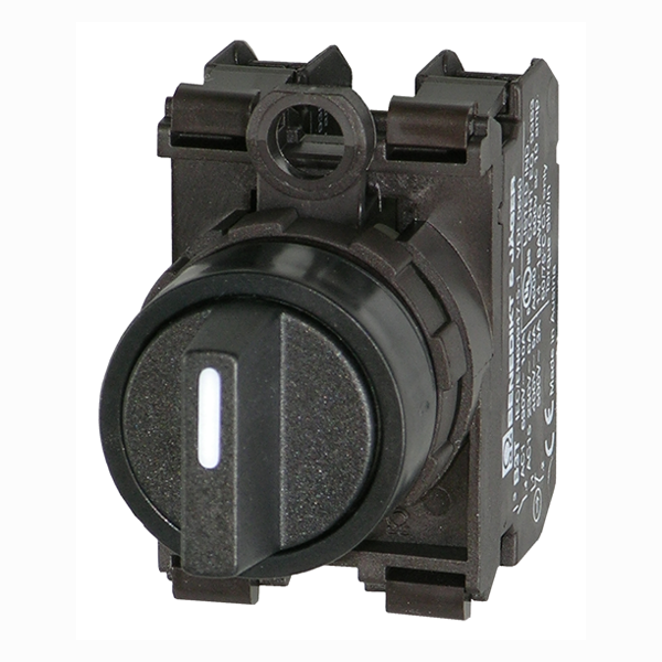 IMO BS3KN3/20 Rotary Knob, 3 Position, Maintained 60deg, Black Bezel