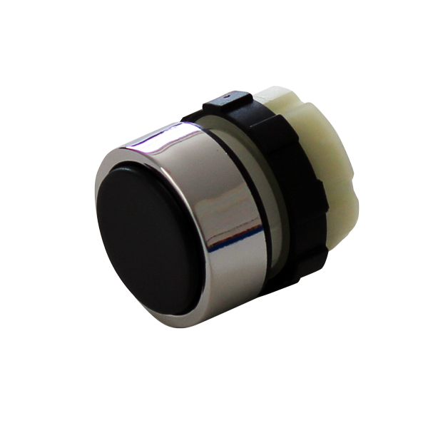 IMO BC5DBLACK Push Button Spring Return, Black, Chrome Bezel