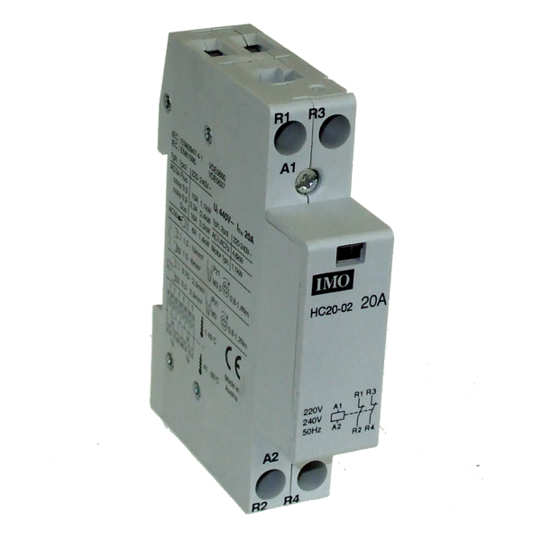 IMO HC20-02230VS Modular Heating Contactor 20A, 2 Pole NC, 230VAC/DC Coil, Hum-Free