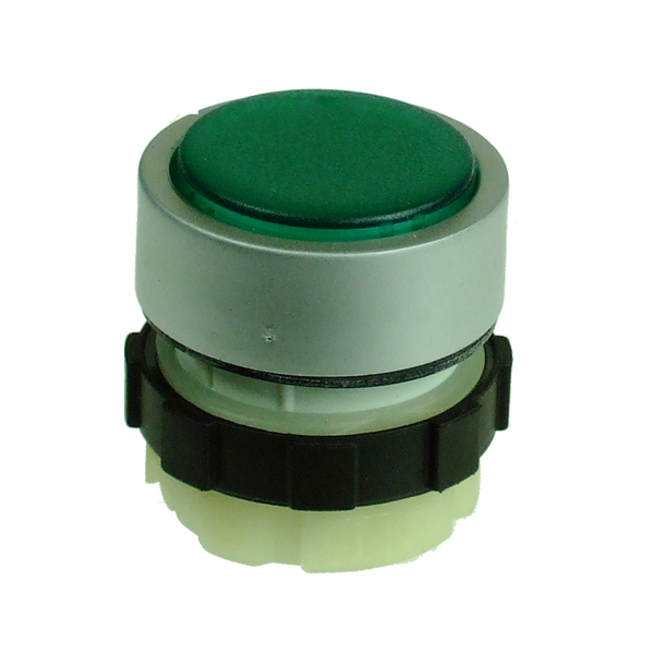 IMO B3DLRGREEN Illuminable Push Button,, Maintained, Green, Aluminium