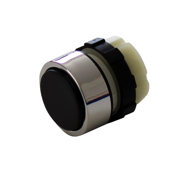 IMO BC3DBLACK Pushbutton Spring Return, Black, Chrome Bezel