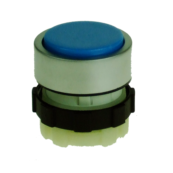 IMO BC3DLBLUE Illuminable Push Button,, Spring Return, Blue, Chrome