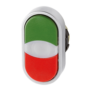 IMO BC3DT-GRE/RED Double Actuation Pushbutton, Green/Red, Spring Return,