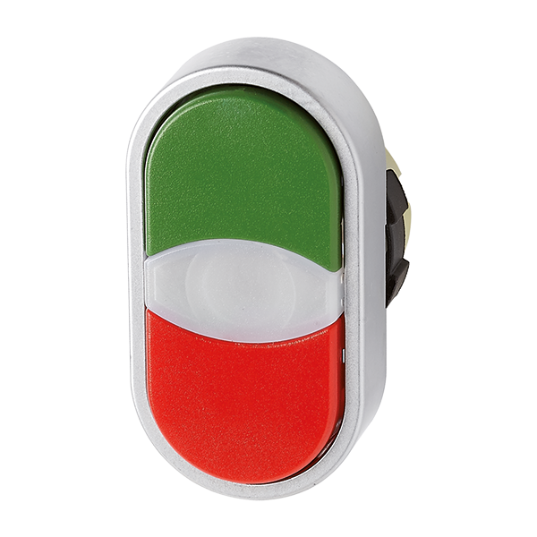 IMO BC3DT-GRE/RED Double Actuation Pushbutton, Green/Red, Spring Return,