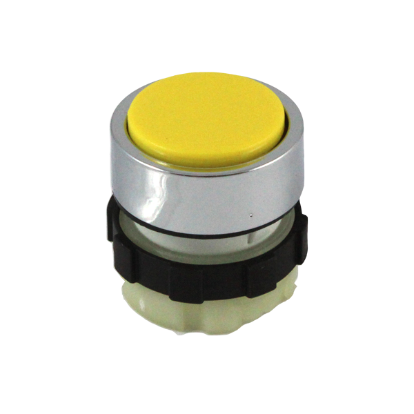 IMO BC3DYELLOW Pushbutton Spring Return, Yellow, Chrome Bezel