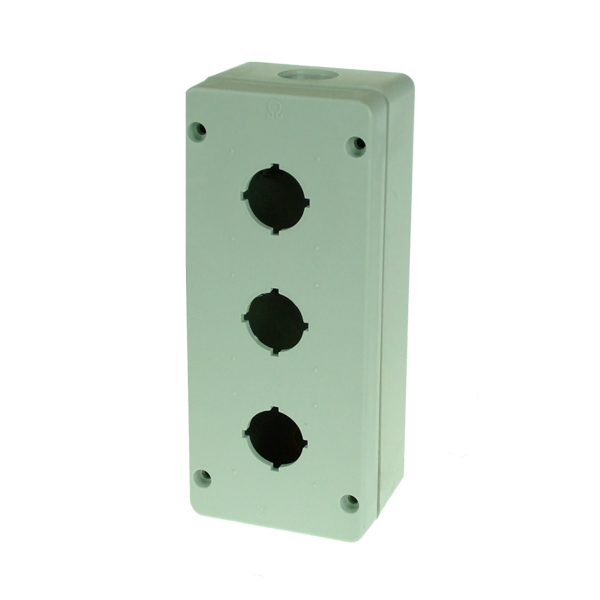 IMO BG3 Pushbutton Enclosure 3 Hole, Grey