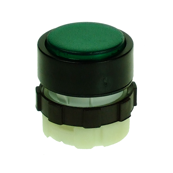 IMO BS3DLGREEN Illuminable Push Button, Spring Return, Green, Black
