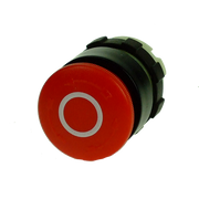 IMO BS3P3RED-O Emergency Stop Pushbutton, 28mm, Red With White O,