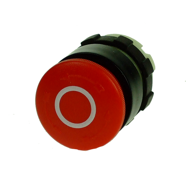 IMO BS3P3RED-O Emergency Stop Pushbutton, 28mm, Red With White O,