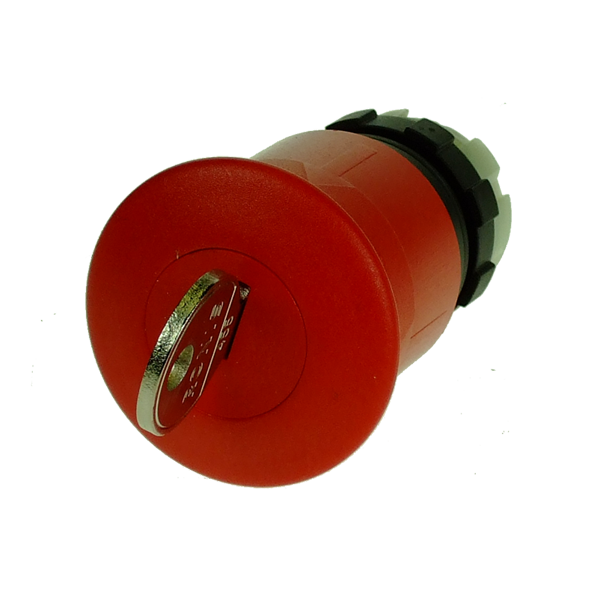 IMO BS3P44S3 Emergency Stop Push Button, 40mm, Red Key Release, Black