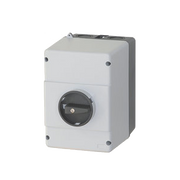 IMO C432RPFH4 IP65 Plastic Enclosure with Rotary Handle, Black/Grey Lockable, with N- and PE- terminals