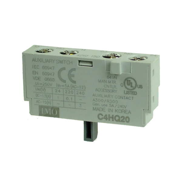 IMO C4HQ20 Auxiliary COntact Block Top, Mount, 2 Normally Open