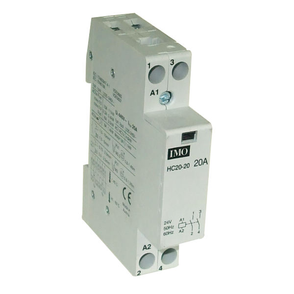IMO HC20-2024 Modular Heating Contactor 20A, 2 Pole Normally Open, 24VAC