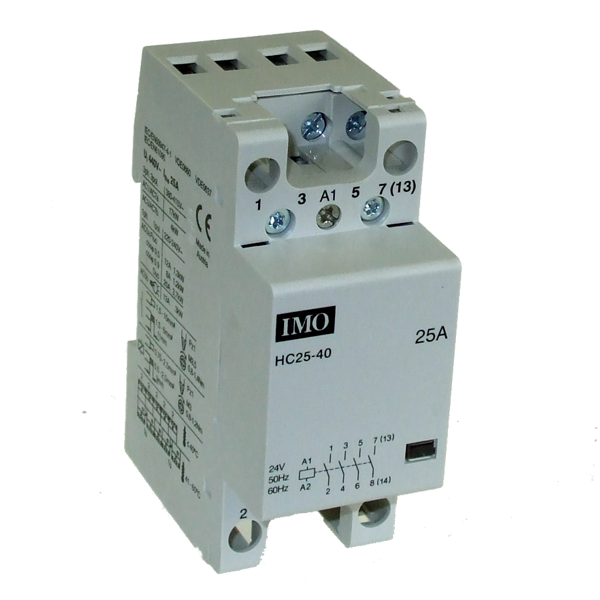 IMO HC25-4024 Modular Heating Contactor 25A, 4 Pole Normally Open, 24VAC