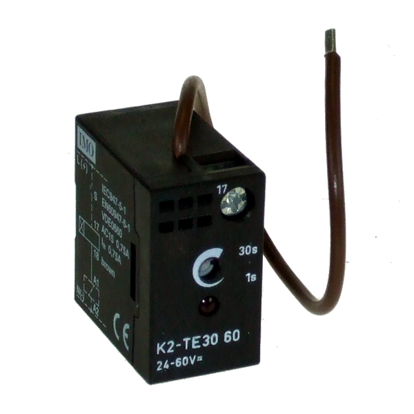 IMO K2-TE3060 Contactor Timer On-Delay, 1-30s, 24-60V AC/DC