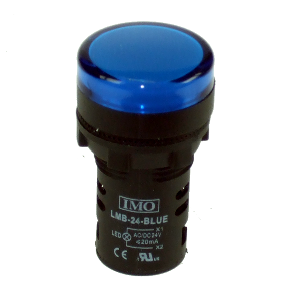 IMO LMB-110-BLUE LED Pilot Light 110VAC Blue, IP65