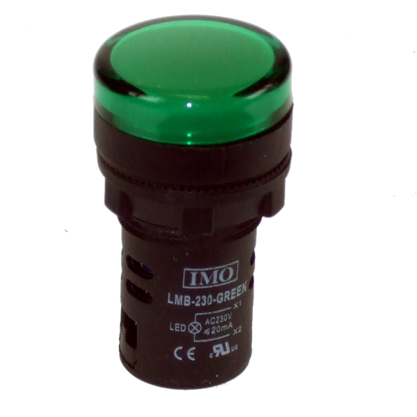 IMO LMB-110-GREEN LED Pilot Light 110VAC Green, IP65