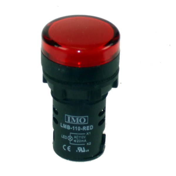 IMO LMB-110-RED LED Pilot Light 110VAC Red, IP65