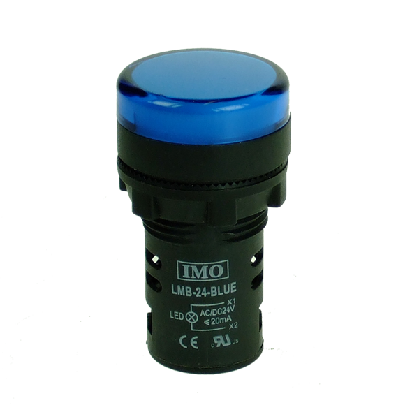 IMO LMB-24-BLUE LED Pilot Light 24V AC/DC, Blue, IP65