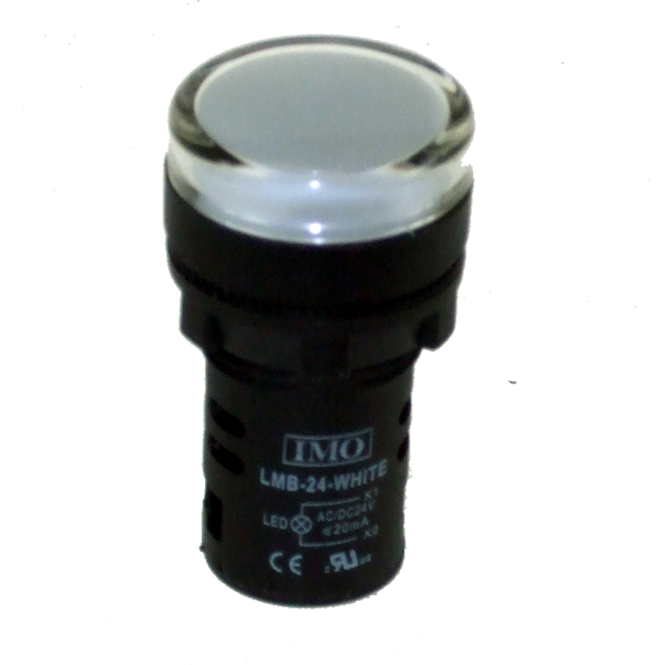 IMO LMB-24-WHITE LED Pilot Light 24V AC/DC, White, IP65