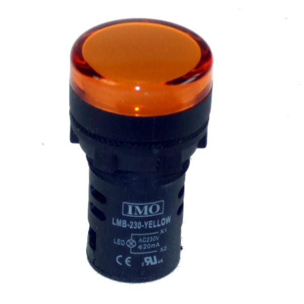 IMO LMB-24-YELLOW LED Pilot Light 24V AC/DC, Yellow, IP65