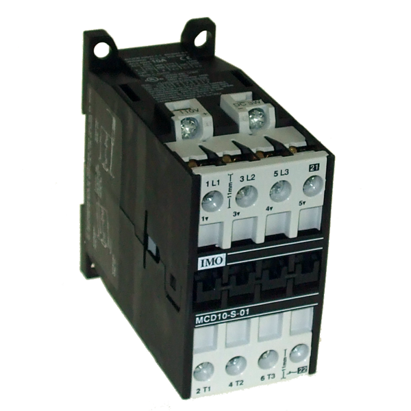 IMO MCD10-S-01=110 Contactor 3 Pole Open 4kW 10A, AC3, 1 Normally Closed