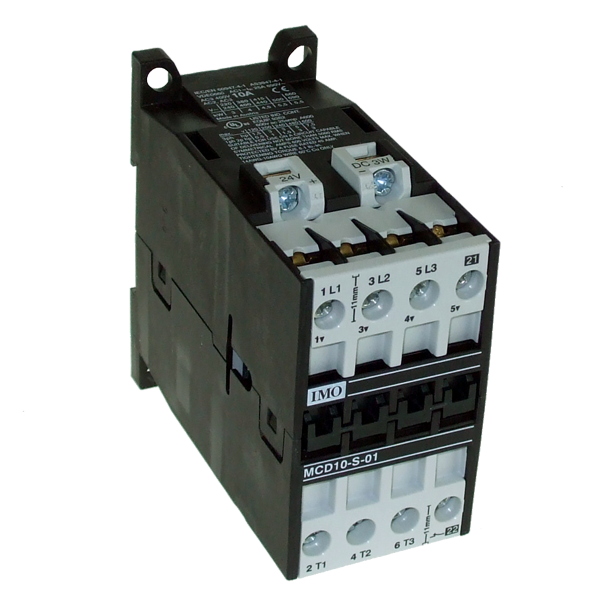 IMO MCD10-S-01=24 Contactor 3 Pole Open 4kW 10A, AC3, 1 Normally Closed Auxilia