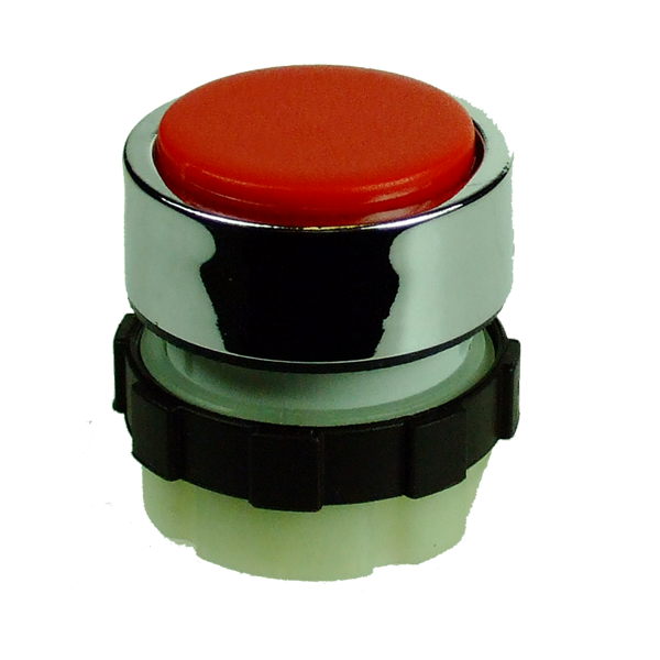 IMO BC3DRRED Maintained Pushbutton, Red,, Chrome Bezel